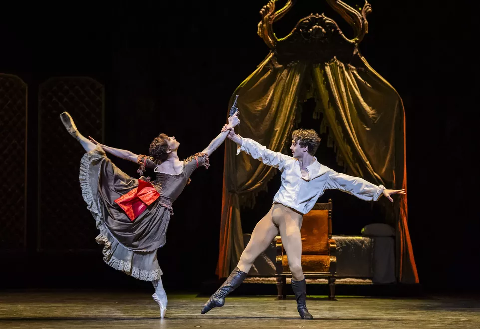 Melissa Hamilton as Mary Vetsera and Matthew Ball as Crown Prince Rudolf in Kenneth MacMillan's Mayerling ©2026 Tristram Kenton