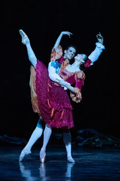 Germain Louvet &amp; Hannah O'Neill in Nuereyev's Don Quixote. Photo: Yonathan Kellerman/OnP.