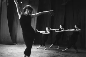 Peacocks by Noa Eshkol in the Ohel Theater, Tel Aviv.jpeg . The Chamber Dance Quartet (Ensemble 1) dances "Peacocks" by Noa Eshkol in the Ohel Theater, Tel Aviv, 1954-1956 © The Noa Eshkol Foundation for Movement Notation, Holon, Israel.