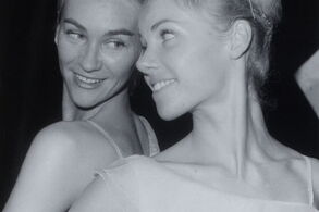 Claude Bessy (left) and Mireille Nègre (right) in the ballet Reflet, Opéra-Comique in Paris, 1963. Source: Roger Pic, Wikimedia Commons.