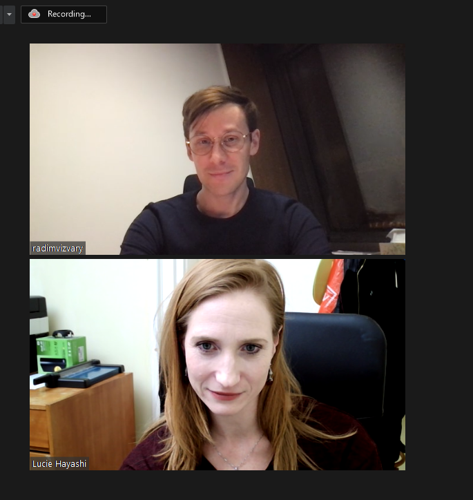 Lucie and Radim. Photo: zoom meeting.